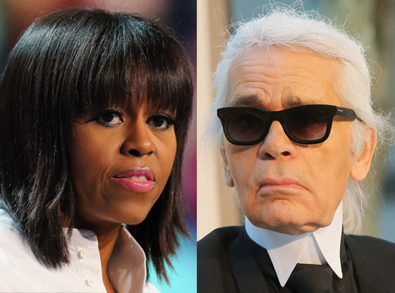 Michelle Obama, Karl Lagerfeld Michelle Obama, Karl Lagerfeld